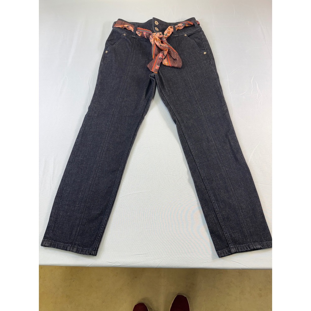 Pilcro and the Letterpress Anthropologie Dark Wash Scarf Belt Jeans Size 29